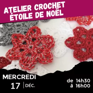 Atelier crochet étoile de Noël